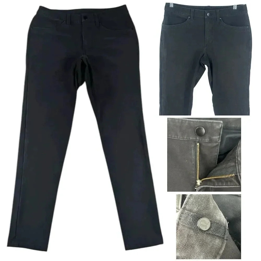 Lululemon ABC Classic 5 Pocket Utilitech Stretch Pants Mens 31 x 31 Black M5ABNS